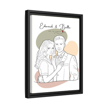 Customized Couple Portrait Photo to Line Art Lovely Anniversary Gift Canvas-BeUnikArt