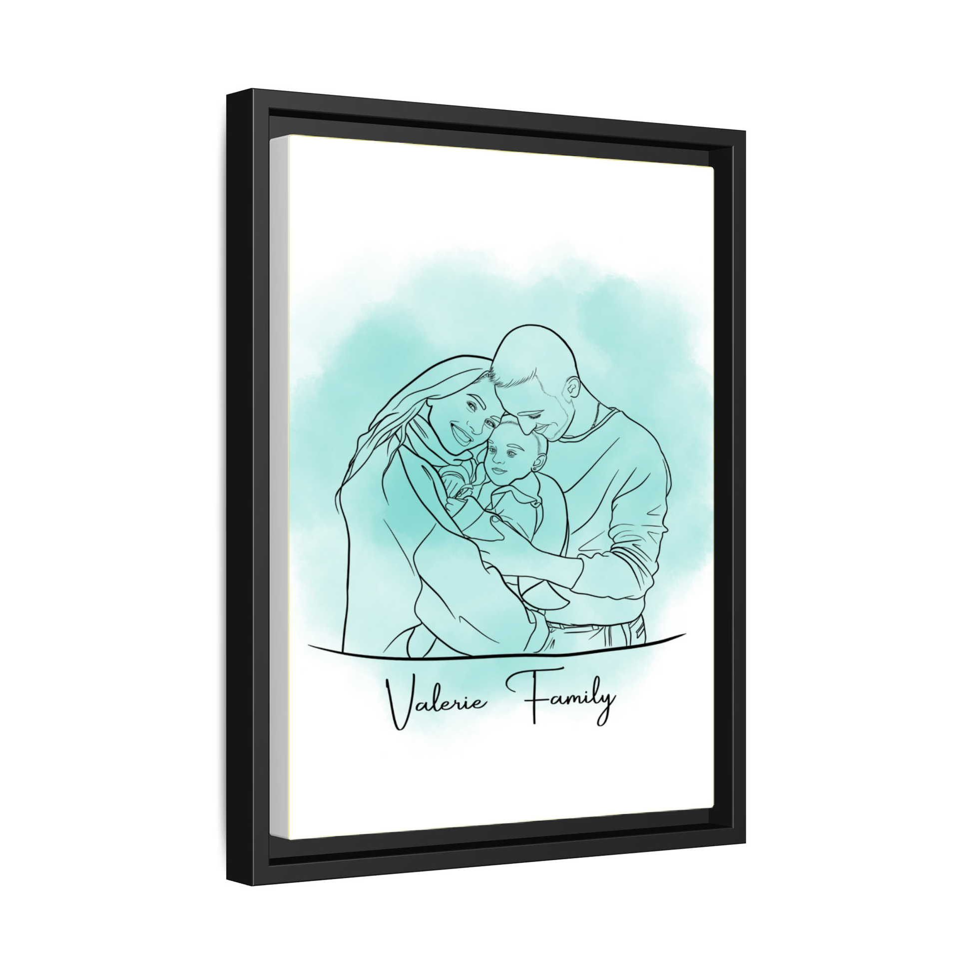 Personalized Photo to Line Art Illustration Anniversary, Family, Father, Mothers Day Canvas-BeUnikArt