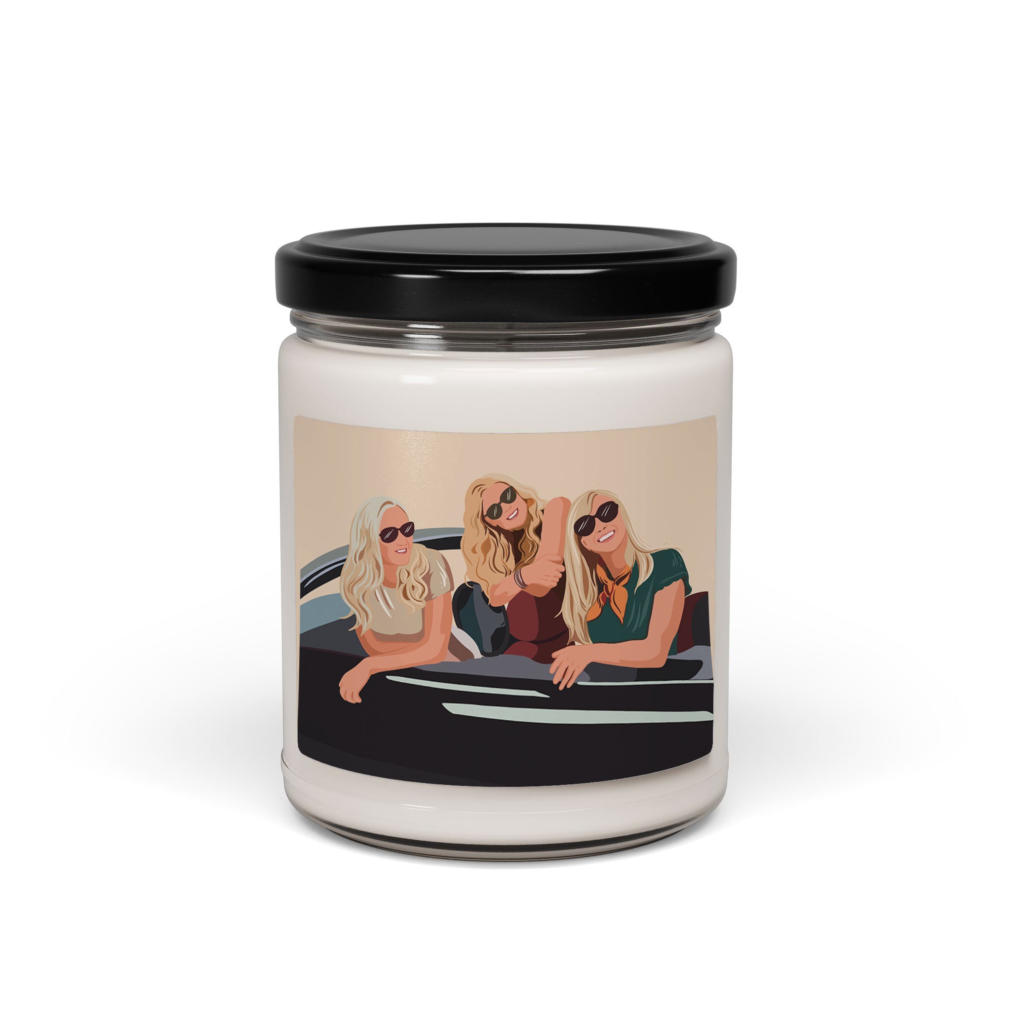 Custom Turn Photo into Art Best Friend Portrait 9oz. Scented Soy Candle Illustration Style Thoughtful Friendship Gift