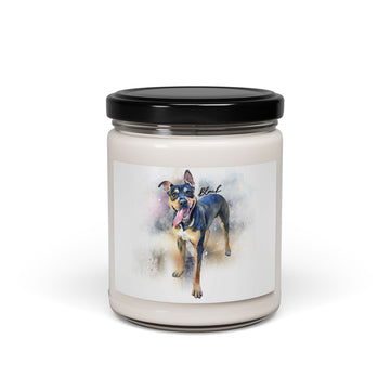 Personalized Photo to Art Pet Picture 9oz. Scented Soy Candle Watercolor Style Pet Birthday or Memorial Gift