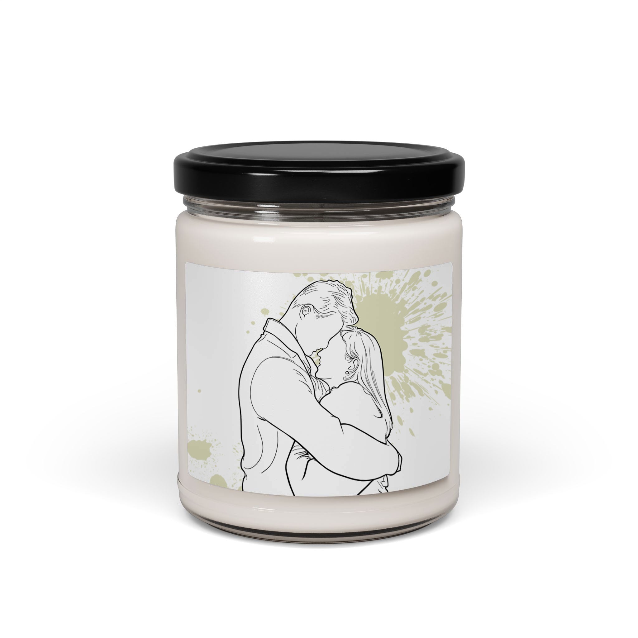 Personalized Picture to Drawing Couple Moment 9oz. Scented Soy Candle Line Art Style Date or Wedding Gift