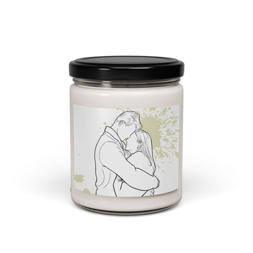 Personalized Picture to Drawing Couple Moment 9oz. Scented Soy Candle Line Art Style Date or Wedding Gift