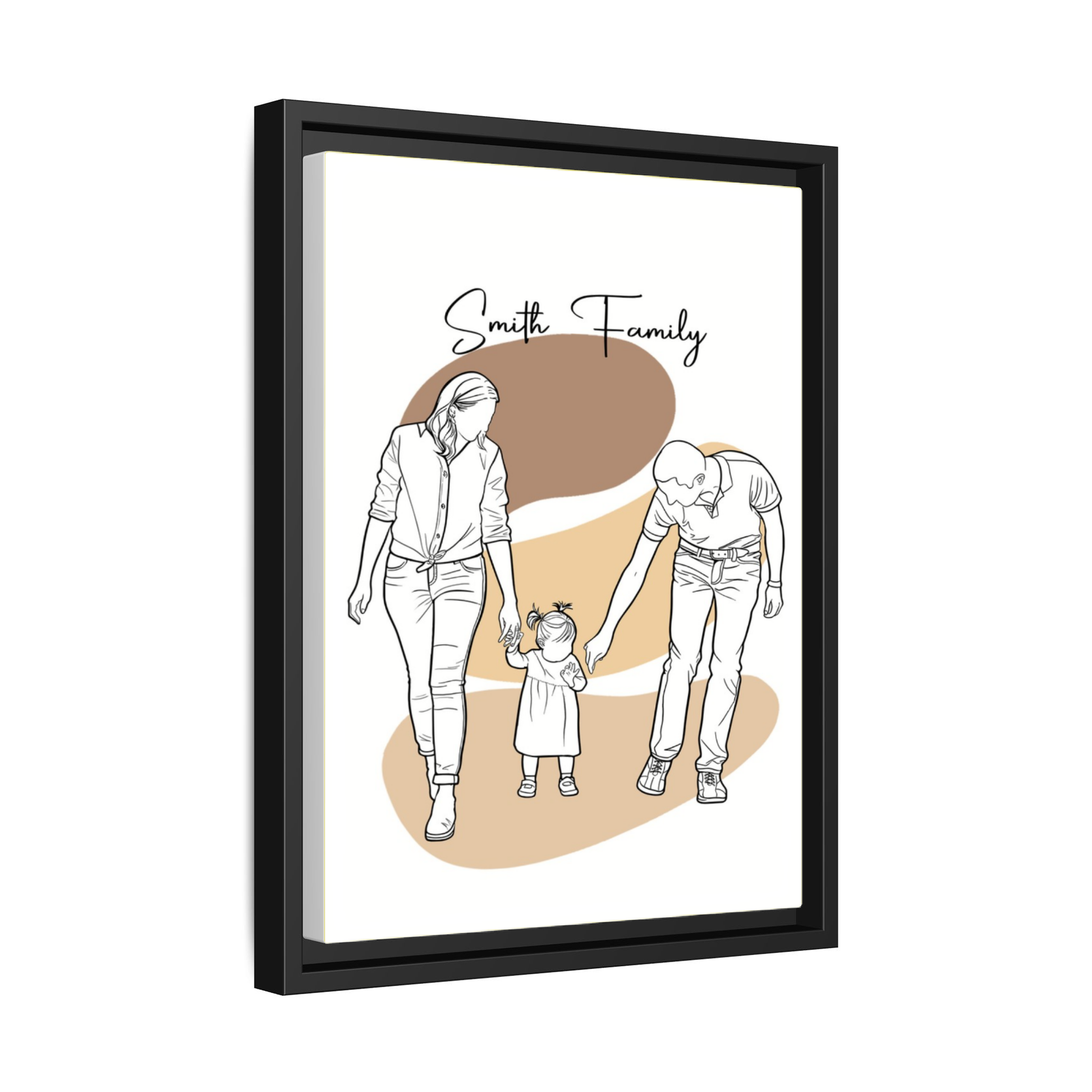 Custom Family Photo Turn To Line Art, Perfect Gift for Father, Mother's Day Canvas-BeUnikArt