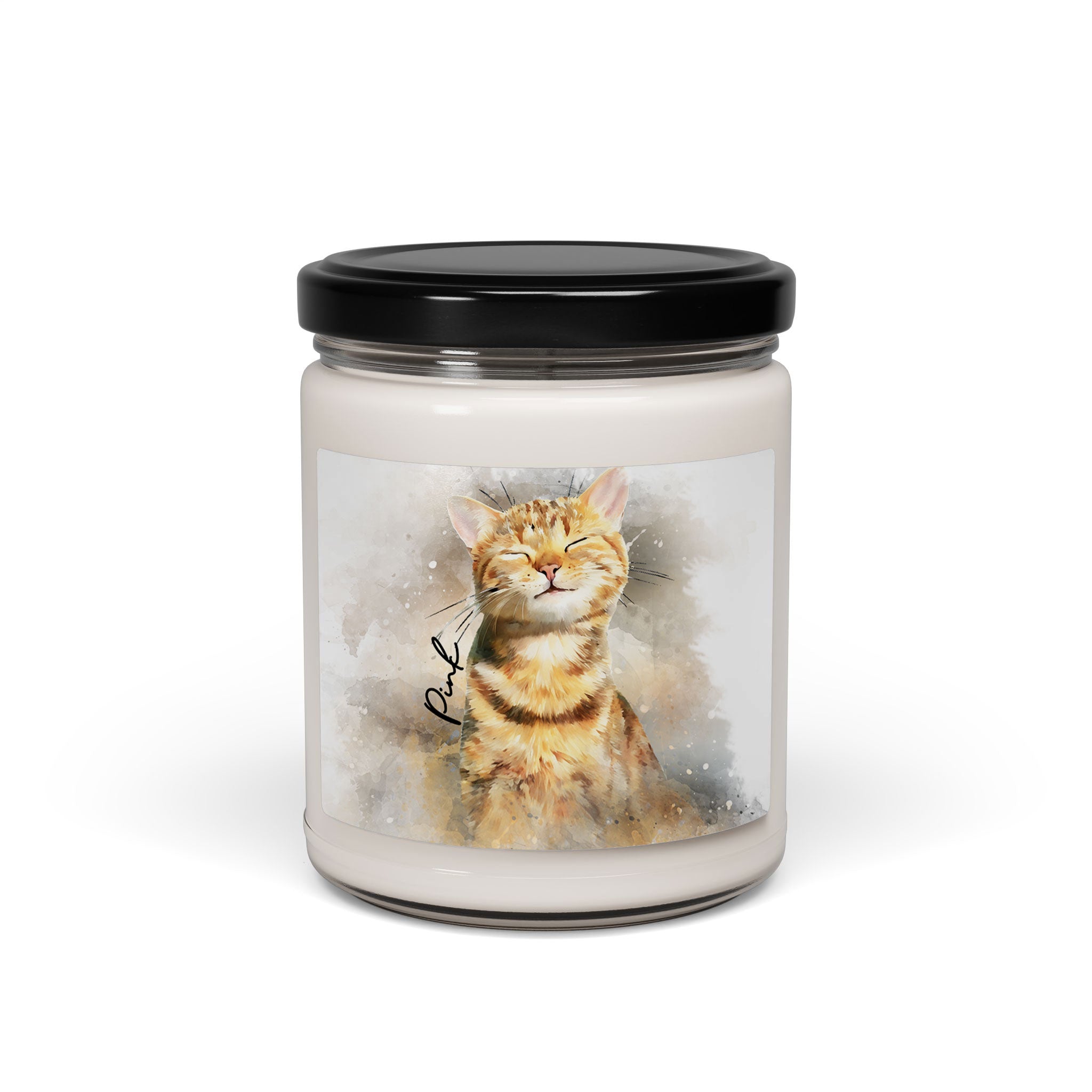 Custom Photo to Art Pet Adventures 9oz. Scented Soy Candle Watercolor Style Gift for Dog & Cat Lovers