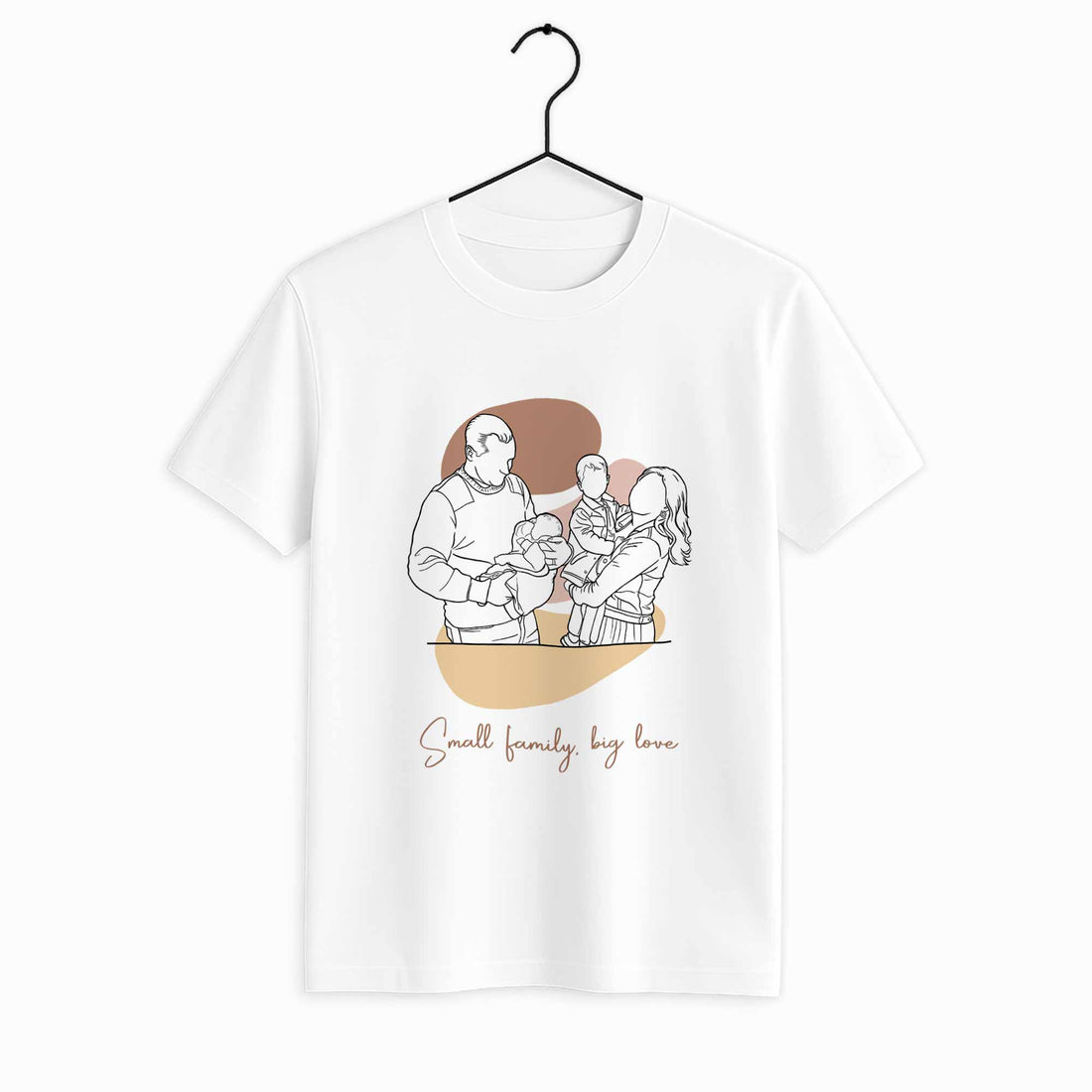 Custom Family Photo Turn To Line Art, Perfect Gift for Father, Mother's Day Unisex Crewneck T-shirt S-5XL