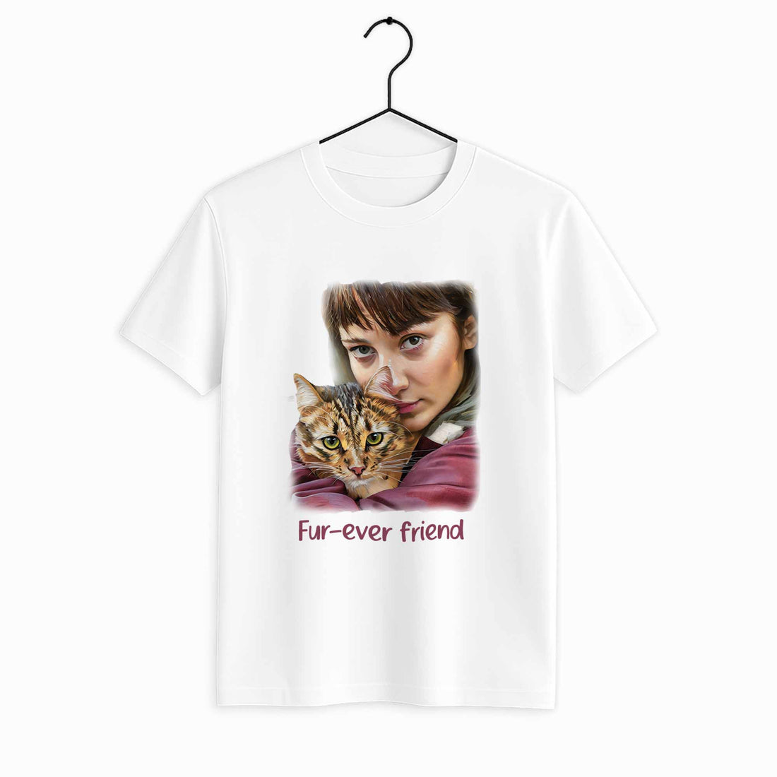 Celebrate Your Furry Friend, Turn Photo into Oil Painting Style, Unique Pet Lover Unisex Crewneck T-shirt S-5XL