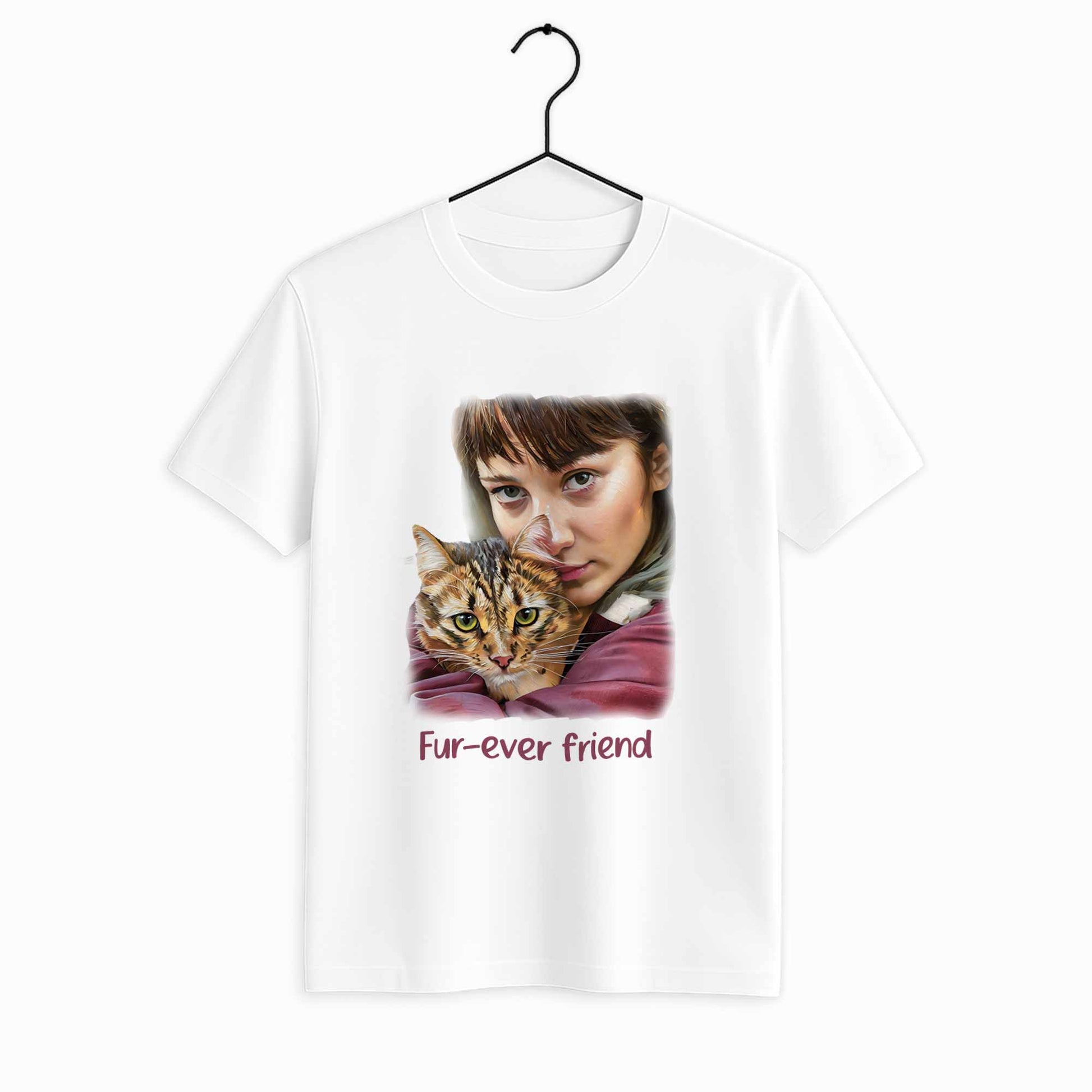 Celebrate Your Furry Friend, Turn Photo into Oil Painting Style, Unique Pet Lover Unisex Crewneck T-shirt S-5XL