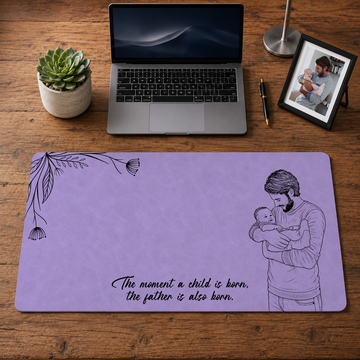 Personalized Photo to Line Art Father Baby Gift Desk Mat