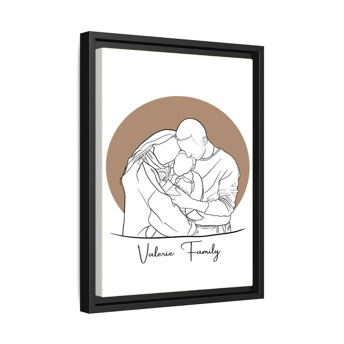 Minimalist Line Art from Your Photo Anniversary Family Gift Canvas-BeUnikArt