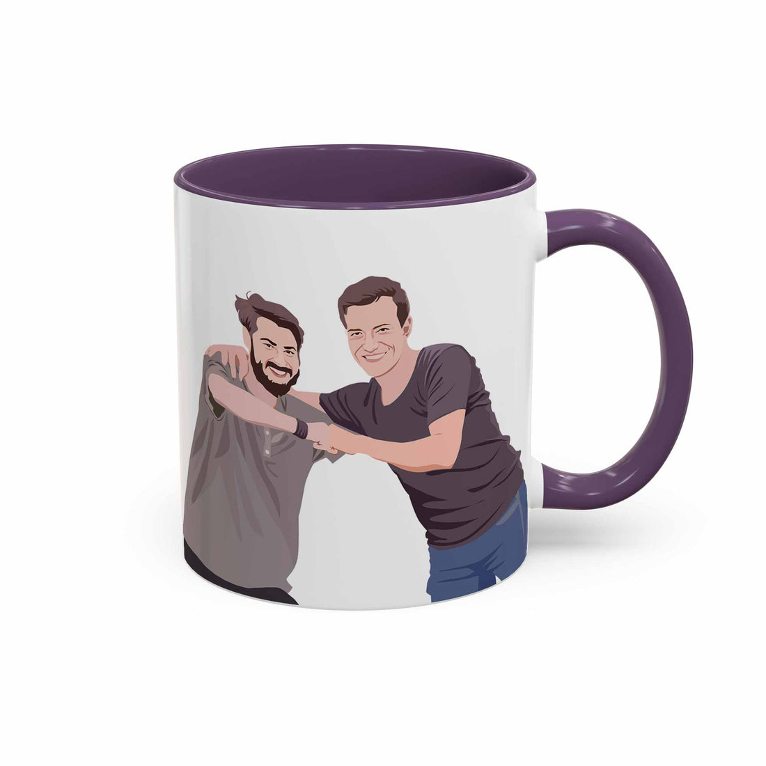 Turn Photo To Art Best Friend Portrait, Thoughtful Friendship Gift, Best Friends Present Canvas Accent Coffee Mug (11, 15oz)-BeUnikArt