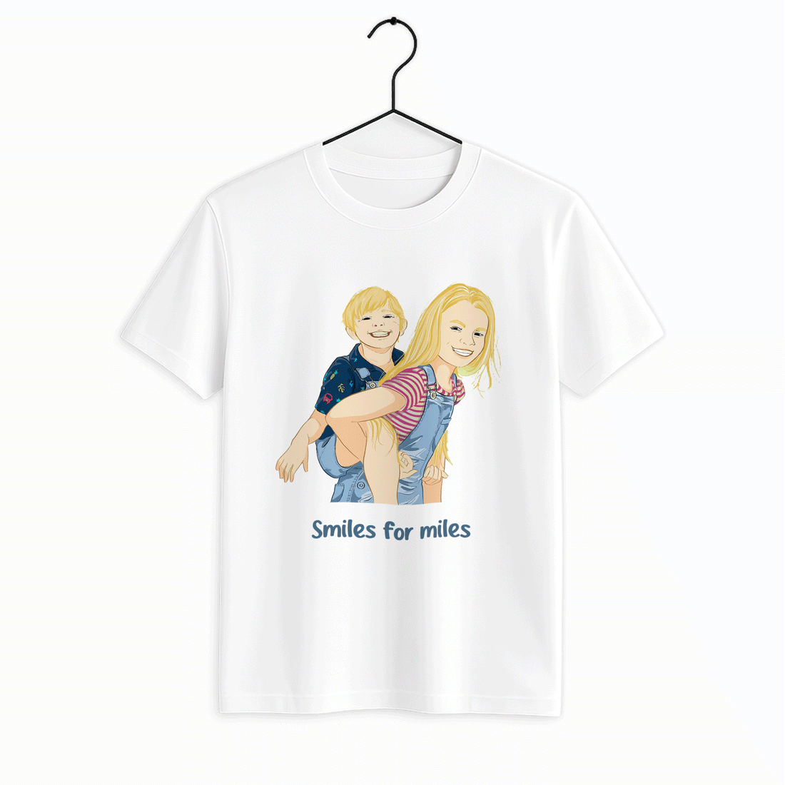 Custom Baby Portrait from Photo, Personalized Art, Thoughtful Gift for Baby Shower, Newborn Arrival Unisex Crewneck T-shirt S-5XL