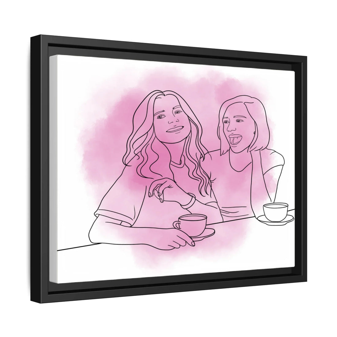 Personalized Friendship Line Art from Photo Best Friend Gift Canvas-BeUnikArt