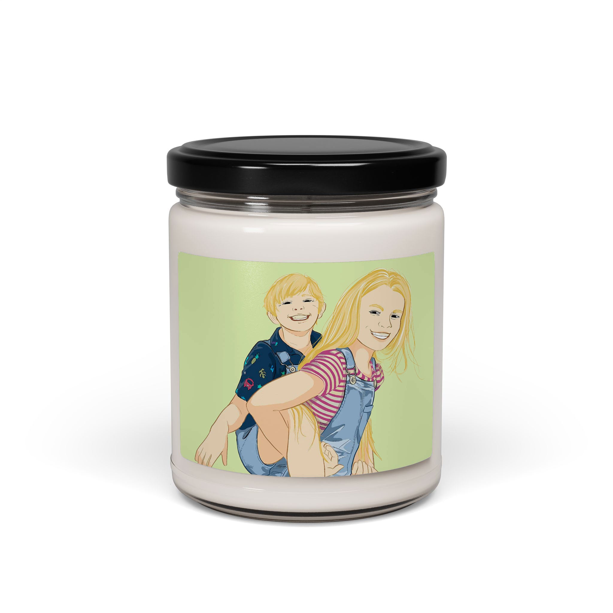 Custom Portrait from Photo Baby Picture 9oz. Scented Soy Candle Digital Art Style Thoughtful Baby Shower or Arrival Gift