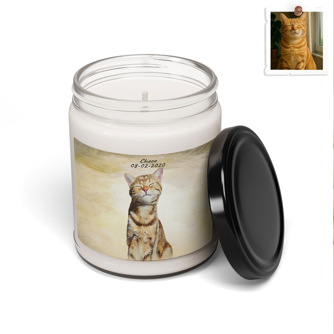 Transform Pet Photo to Minimal Oil Painting Style Art Scented Soy Candle, 9oz