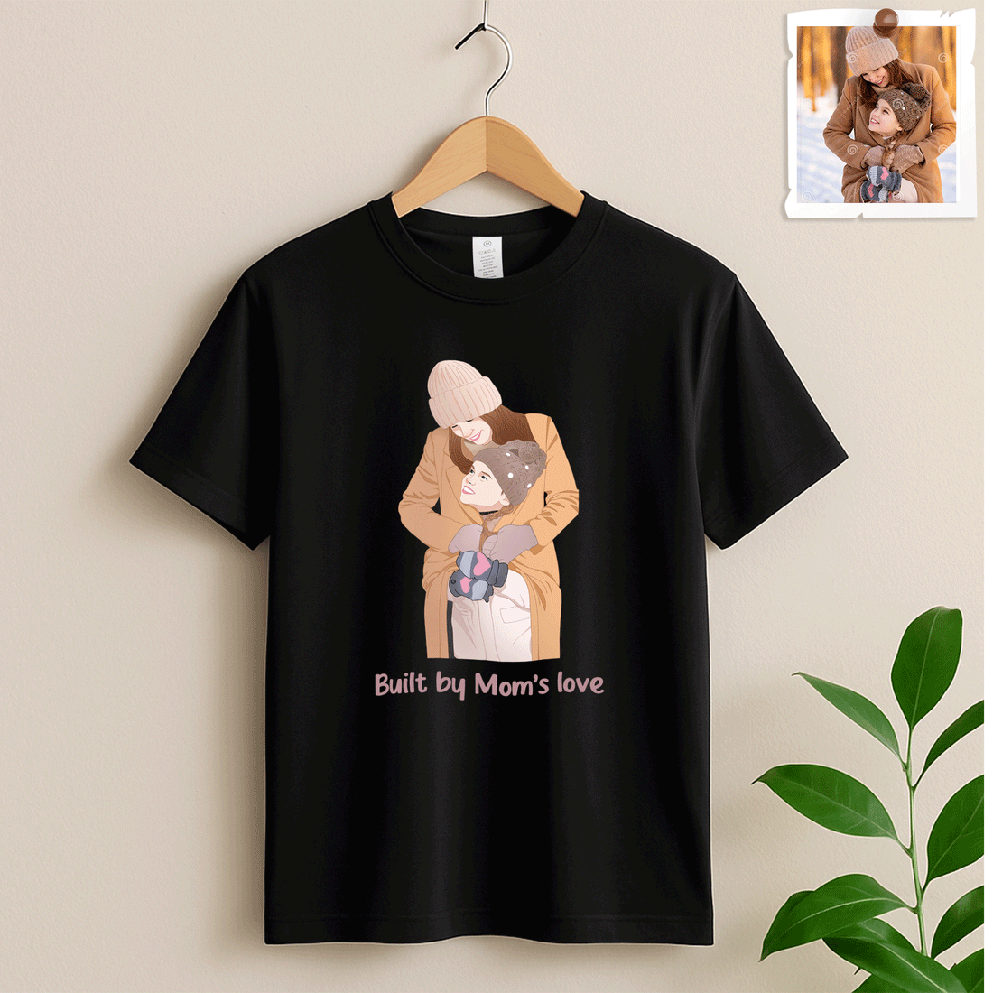 Custom Portrait from Photo, Personalized Illustration Painting Art, Memorial Mother's Day Gift Unisex Crewneck T-shirt S-5XL-BeUnikArt