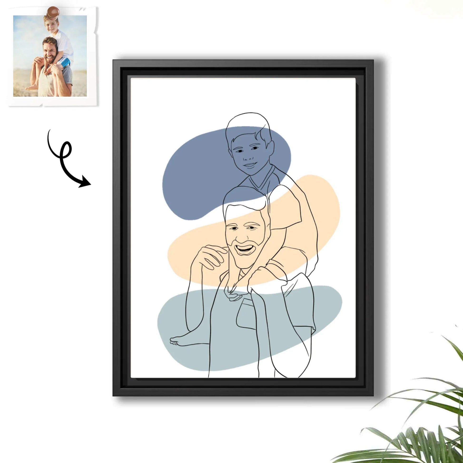 Personalized Turn Art Photo to Line Art, Couple Anniversary, Family Perfect Gift Canvas-BeUnikArt