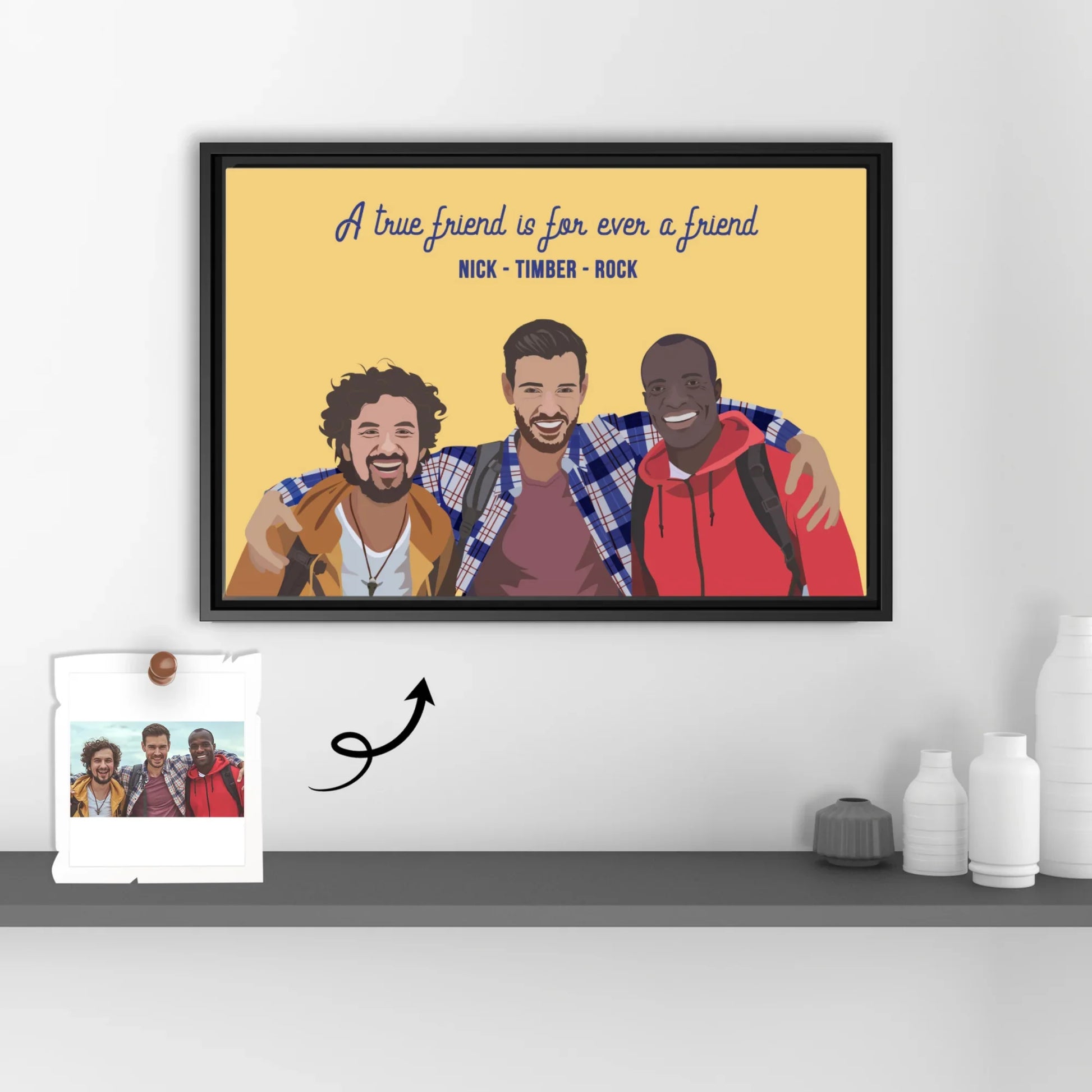 Turn Photo To Art Best Friend Portrait, Thoughtful Friendship Gift, Best Friends Present Canvas-BeUnikArt