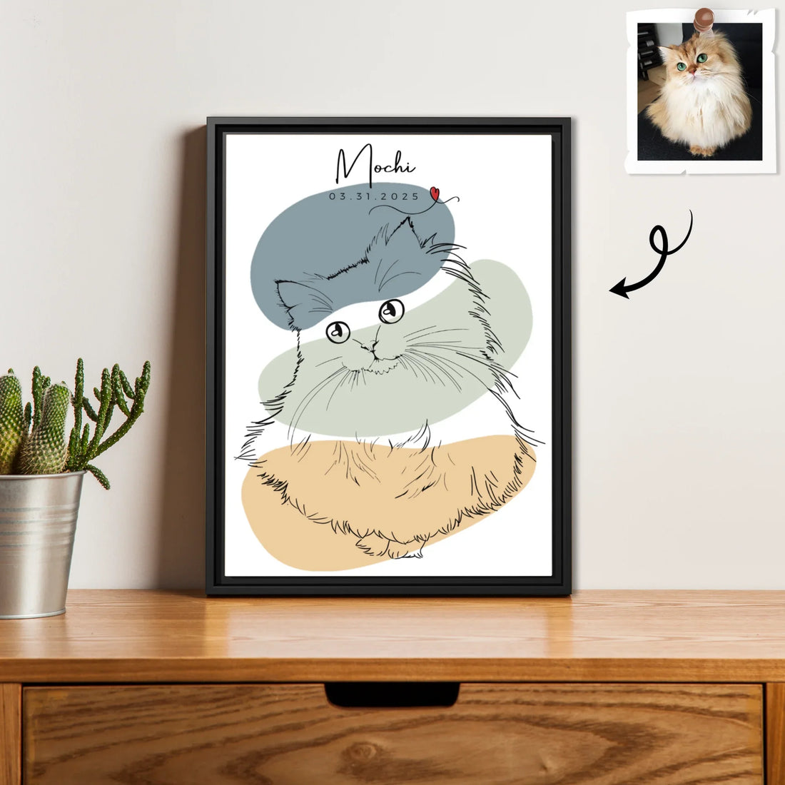 Custom Pet Portrait Minimalist Line Drawing for Pet Lovers, Turn Art Photo Gift Canvas-BeUnikArt