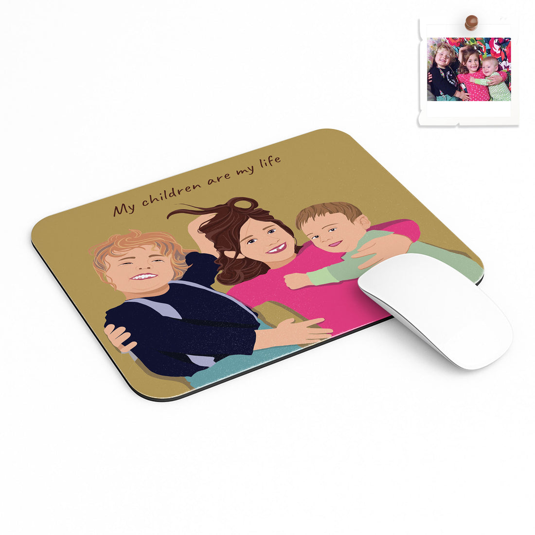 Custom Baby Portrait from Photo, Personalized Art, Thoughtful Baby Shower or Arrival Gift Rectangle Mouse Pad