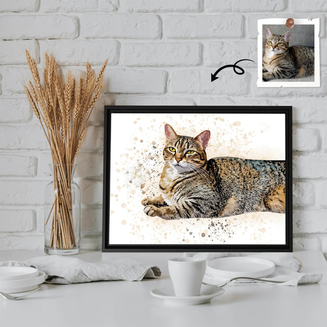 Custom Portrait For Dog Or Cat Owners, Style Your Space with Pet Illustration Style Art, Turn Photo into Art Canvas-BeUnikArt