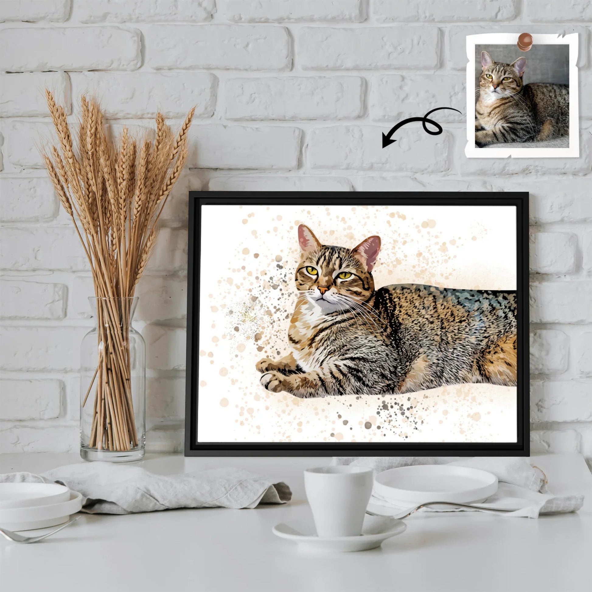 Custom Portrait For Dog Or Cat Owners, Style Your Space with Pet Illustration Style Art, Turn Photo into Art Canvas-BeUnikArt