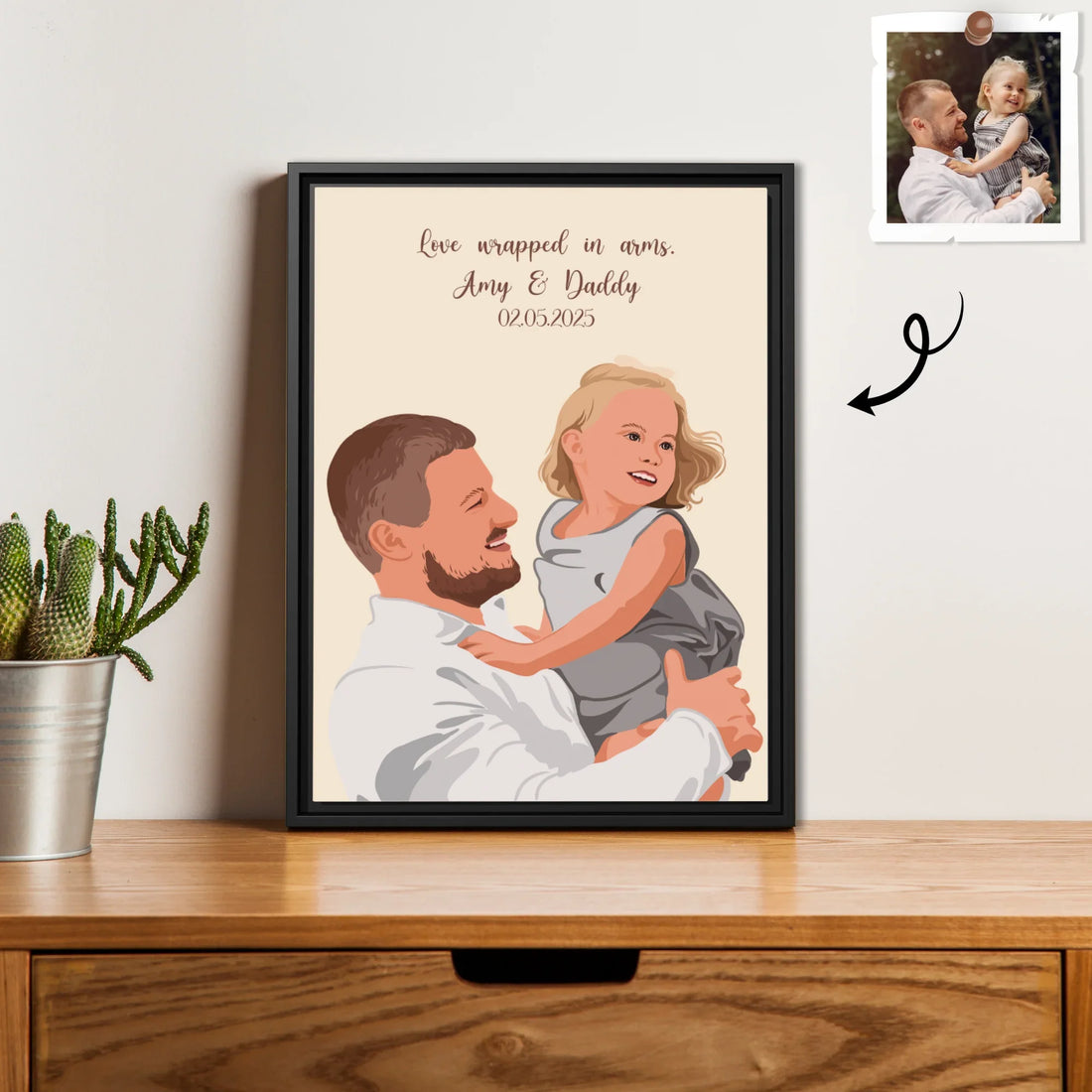 Customized Portrait to Art, Custom Gift Turn Art Picture For Dad, Memorial Fathers Day Digital File-BeUnikArt