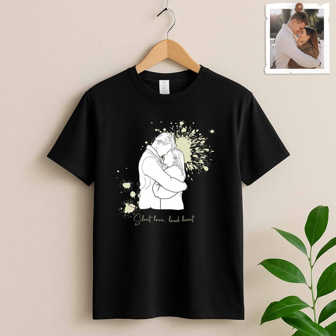 Personalized Couple Drawing, Meaningful Anniversary, Date Gift Unisex Crewneck T-shirt S-5XL