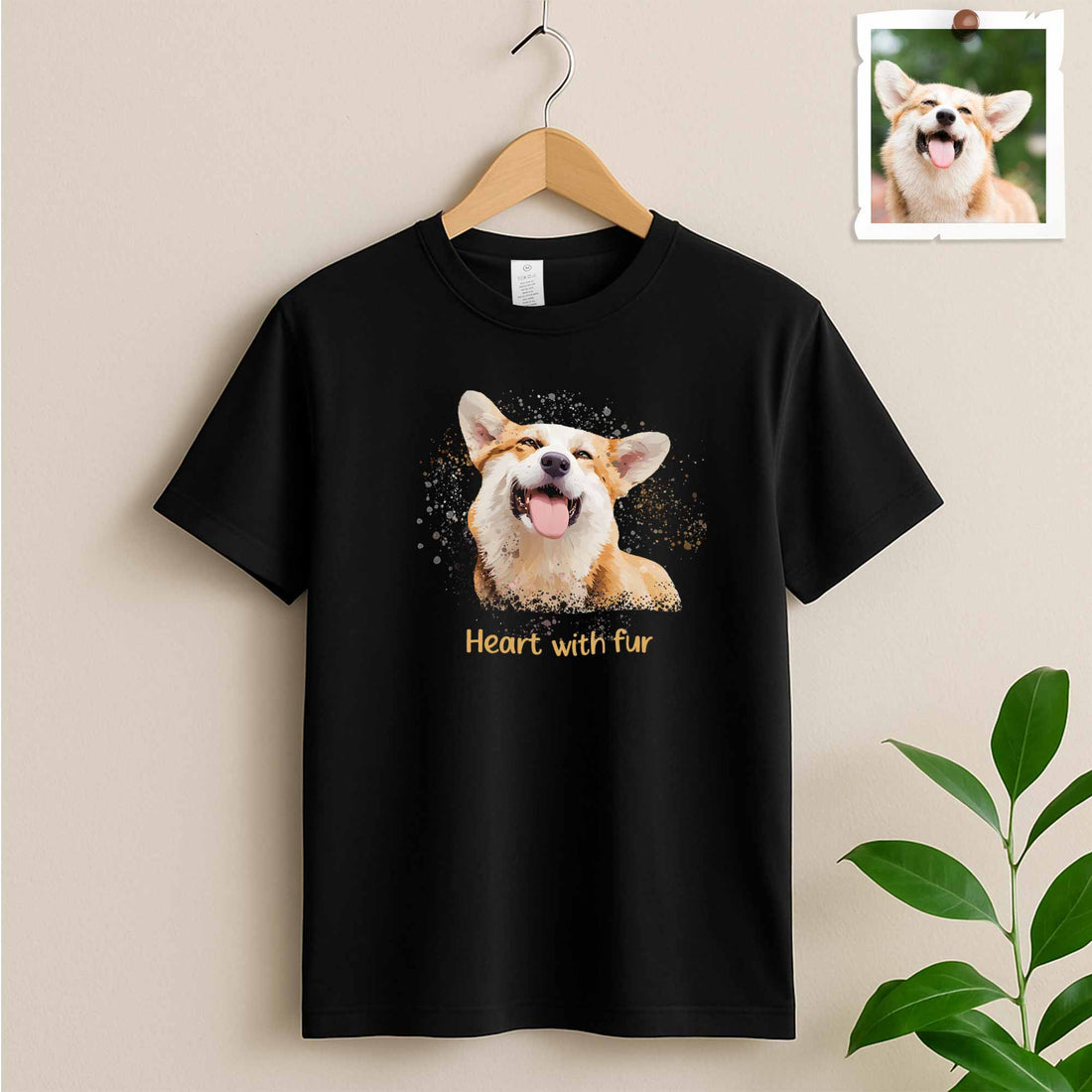 Custom Turn Photo to Art Illustration Style, Show Off Your Pet’s Personality, Fun Custom Unisex Crewneck T-shirt S-5XL