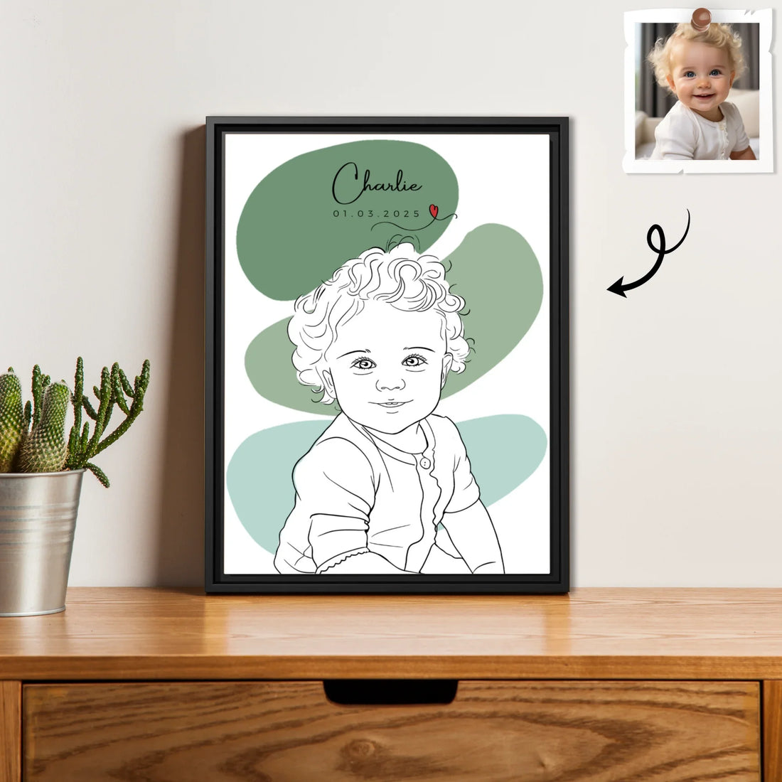 Customized Baby Portrait Newborn Keepsake Gift Canvas-BeUnikArt