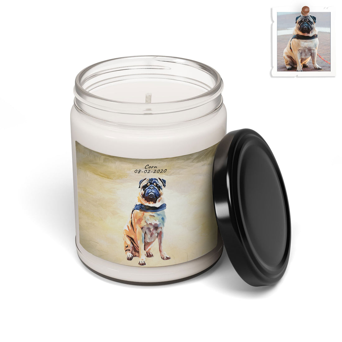 Celebrate Your Furry Friend, Oil Painting Style Pet Portrait Scented Soy Candle, 9oz