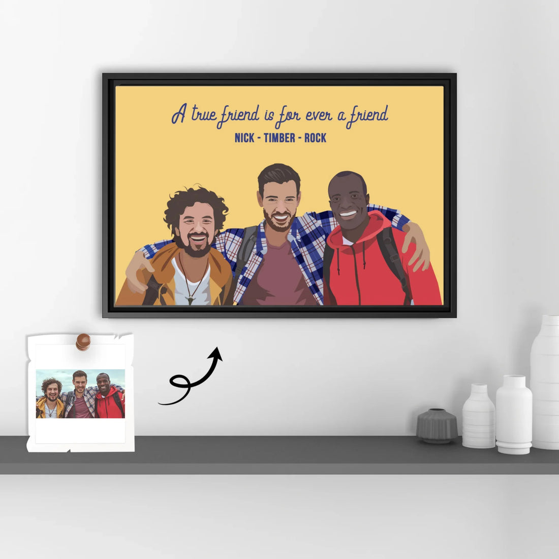Turn Photo To Art Best Friend Portrait, Thoughtful Friendship Gift, Best Friends Present Digital File-BeUnikArt