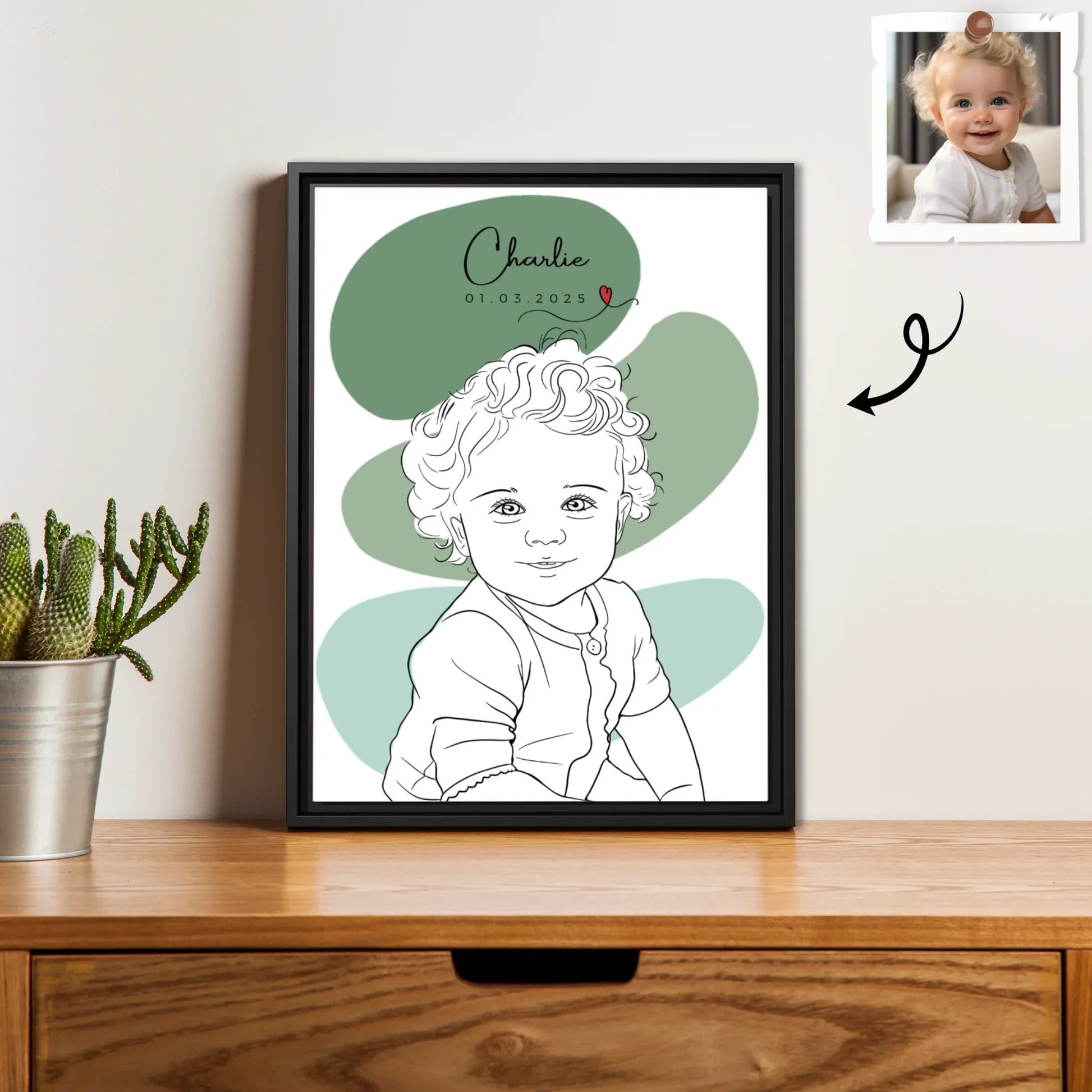 Customized Baby Portrait Newborn Keepsake Gift Digital File-BeUnikArt