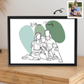 Custom Family Photo Turn To Line Art, Perfect Gift for Father, Mother's Day Canvas-BeUnikArt