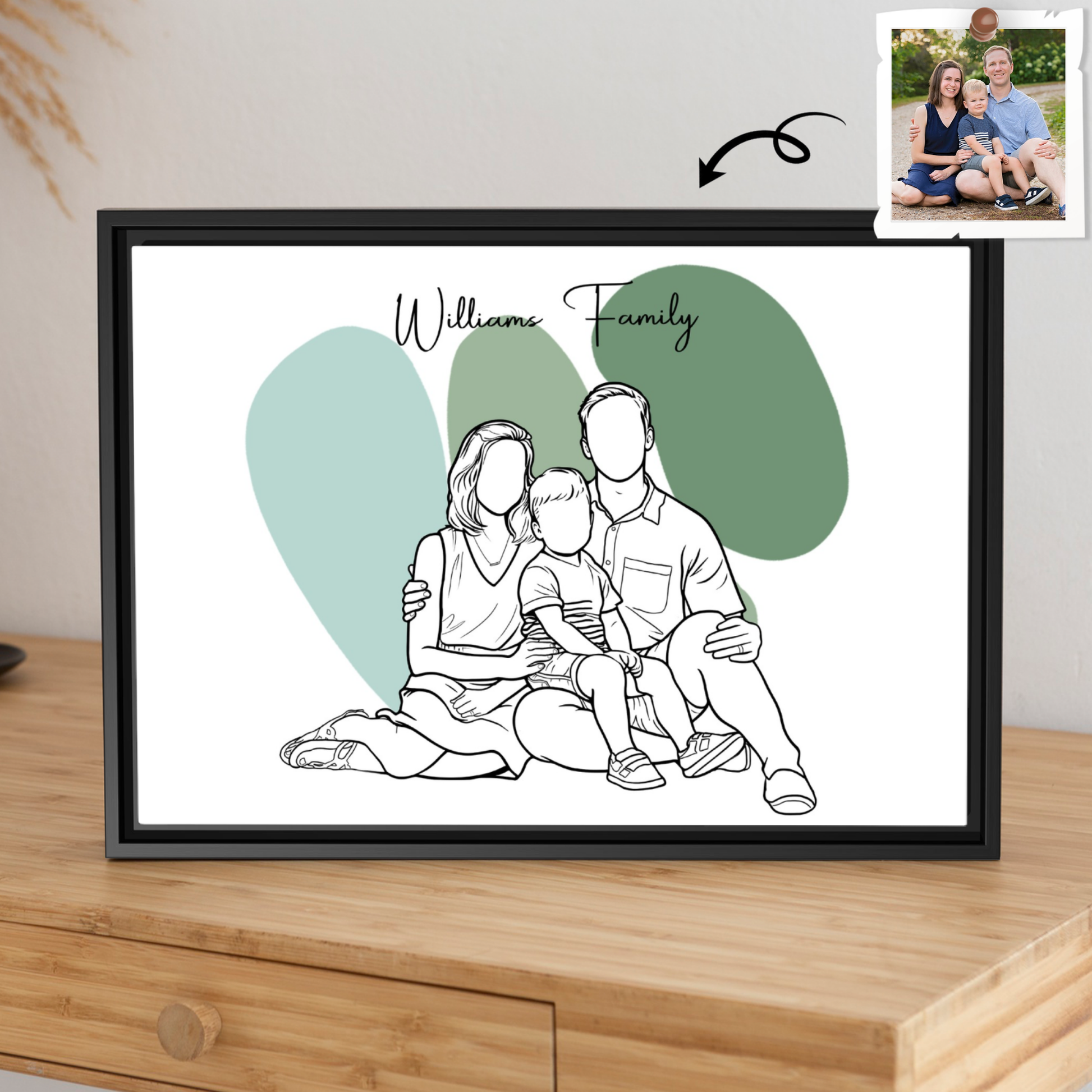 Custom Family Photo Turn To Line Art, Perfect Gift for Father, Mother's Day Canvas-BeUnikArt