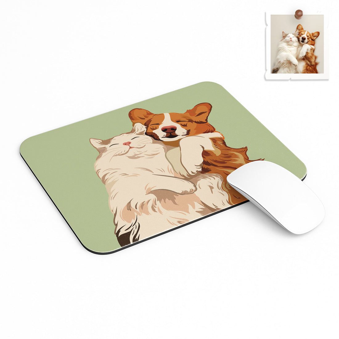 Personalized Turn Photo To Art For Pet Lovers, Dog or Cat Lover Gift Rectangle Mouse Pad