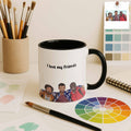 Turn Photo To Art Best Friend Portrait, Thoughtful Friendship Gift, Best Friends Present Canvas Accent Coffee Mug (11, 15oz)-BeUnikArt