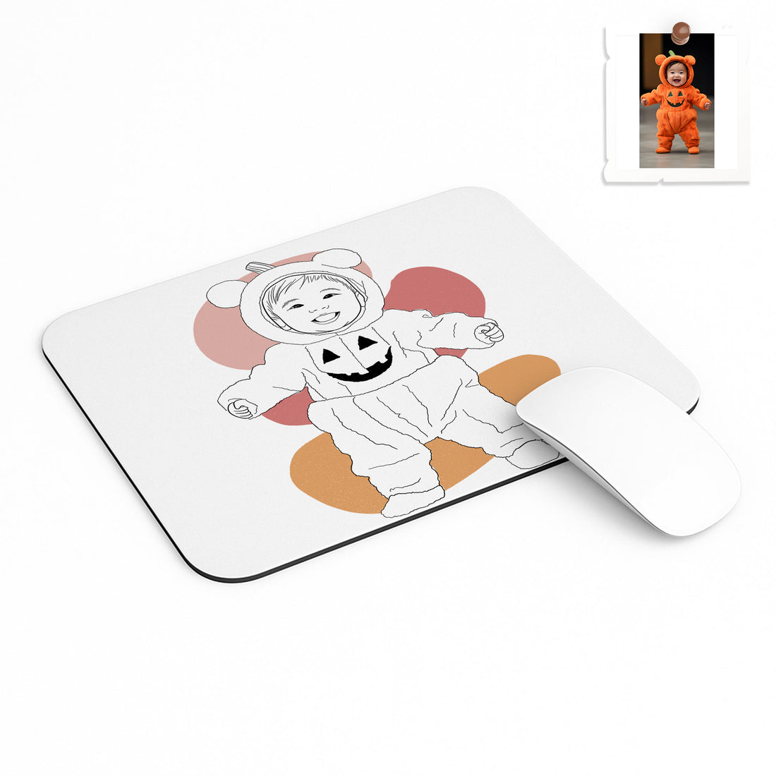 Customized Baby Portrait, Newborn Keepsake Gift Rectangle Mouse Pad