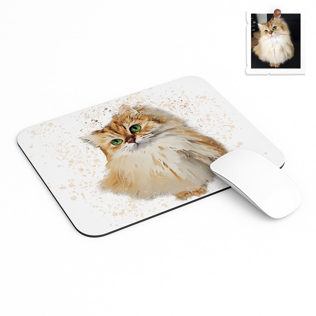 Custom Dog or Cat Portrait, Illustration Style Pet Lover Gift Rectangle Mouse Pad
