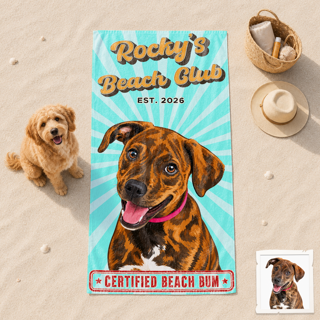 Customized Your Best Pet Photo Into Pop Art Beach Towel, Gift for Pet Parents