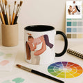 Custom Portrait Photo to Illustration Art, Personalized Gift for Memorial Mother's Day Accent Coffee Mug (11, 15oz)-BeUnikArt