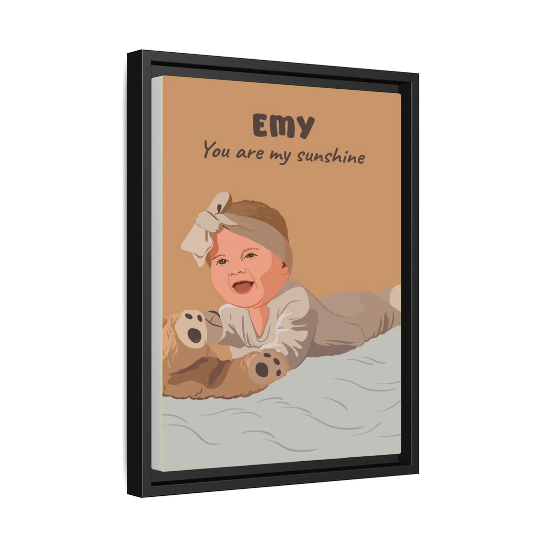 Custom Baby Portrait from Photo, Personalized Art, Thoughtful Gift for Baby Shower, Newborn Arrival Canvas-BeUnikArt