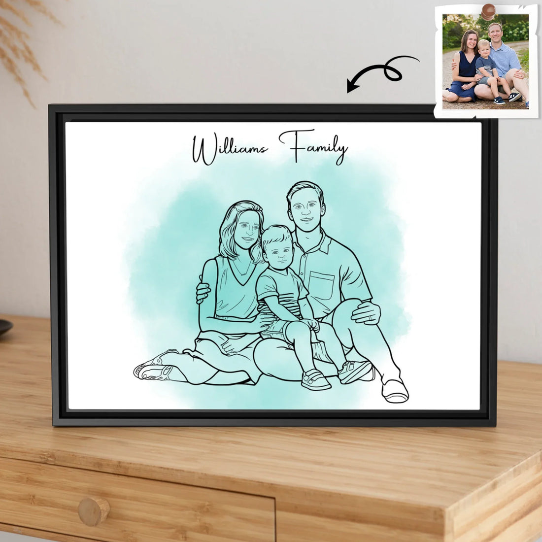 Personalized Line Art from Photo Couple Anniversary Family Gift Canvas-BeUnikArt