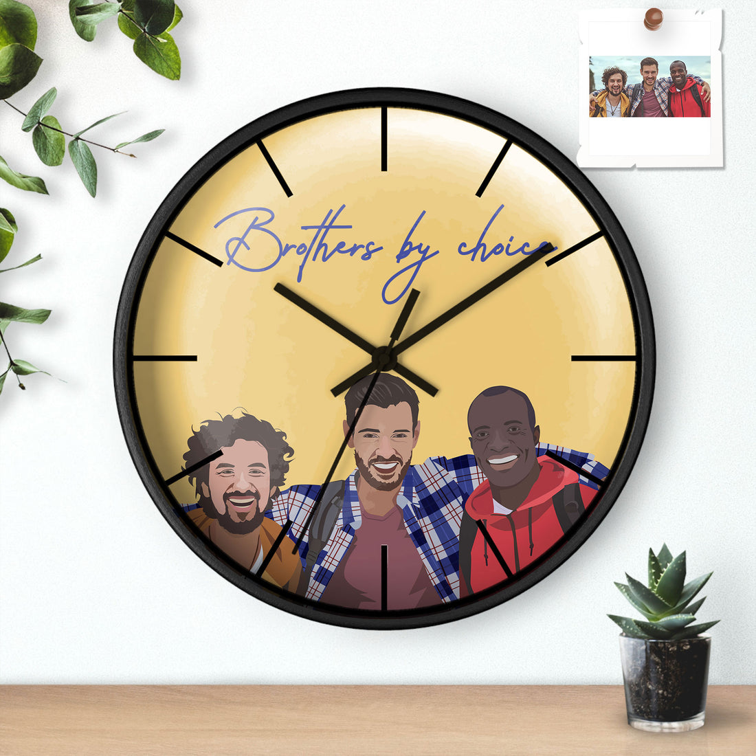 Turn Photo To Art Best Friend Portrait, Thoughtful Friendship Gift, Best Friends Present Wall Clock