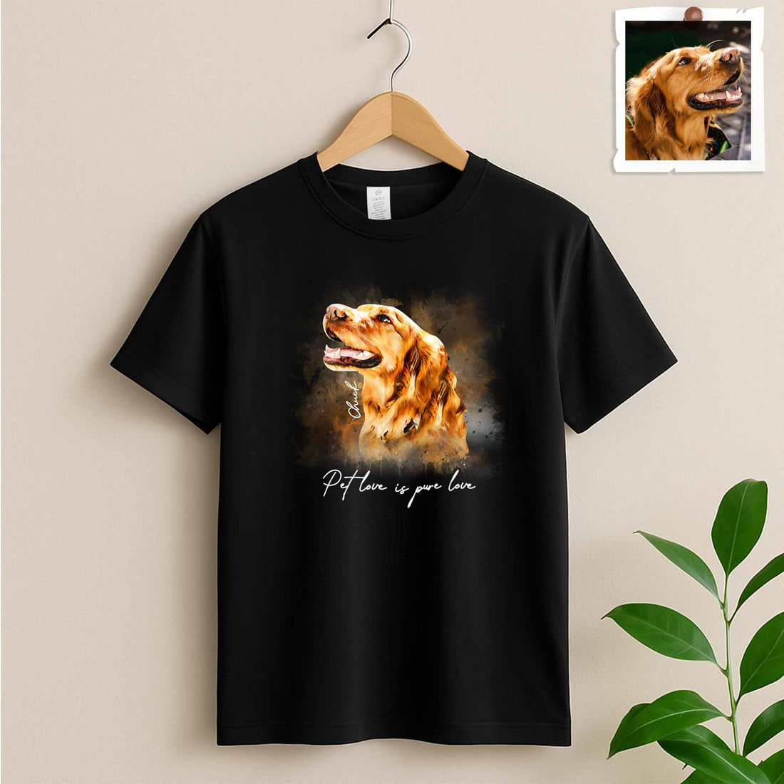 Turn Your Pet Adventures to Art, Custom Dog Cat Watercolor Style Unisex Crewneck T-shirt S-5XL