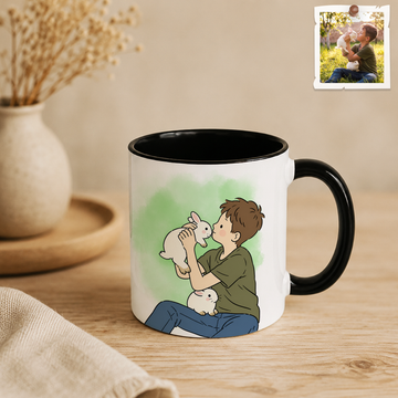 Custom Pet & Owner Funny Doodle Accent Mug with Personalized Text