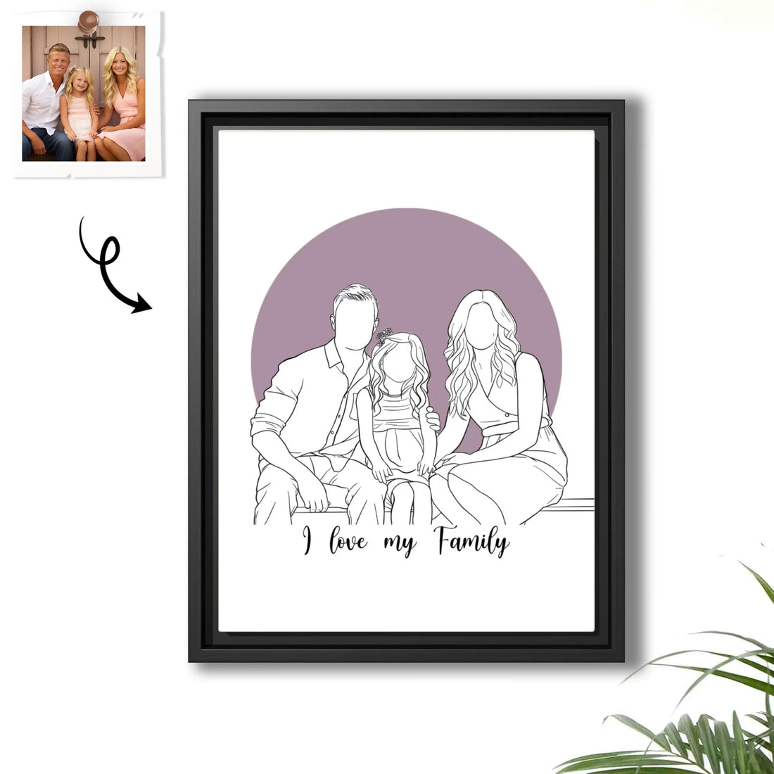 Minimalist Line Art from Your Photo Anniversary Family Gift Digital File-BeUnikArt