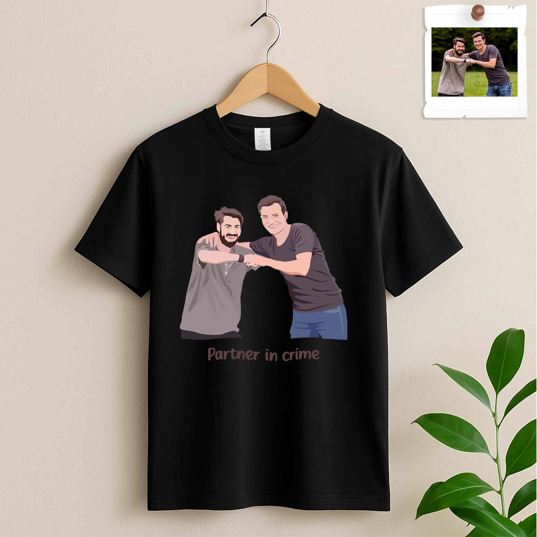 Turn Photo To Art Best Friend Portrait, Thoughtful Friendship Gift, Best Friends Present Unisex Crewneck T-shirt S-5XL