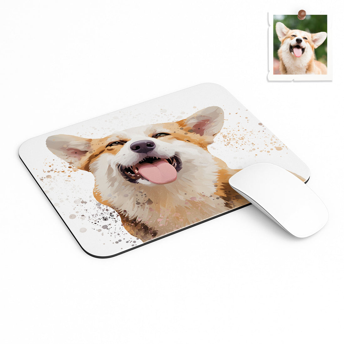 Turn Pet Photo to Fun Personality Art, Custom Pet Illustration Gift Rectangle Mouse Pad