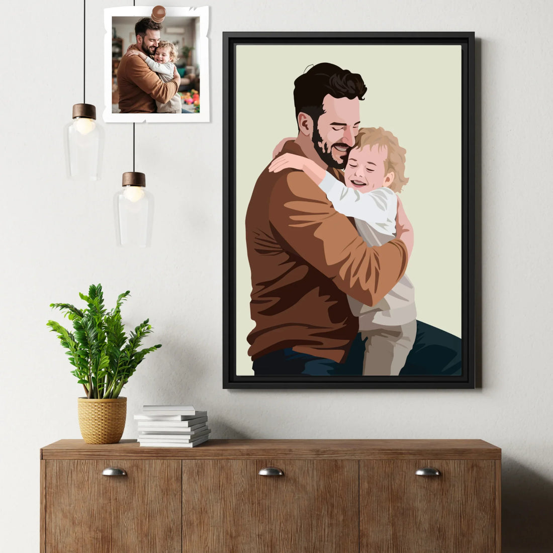 Personalized Turn Photo To Art Painting, Dad Potrait Photo Fathers Day Gift Canvas-BeUnikArt