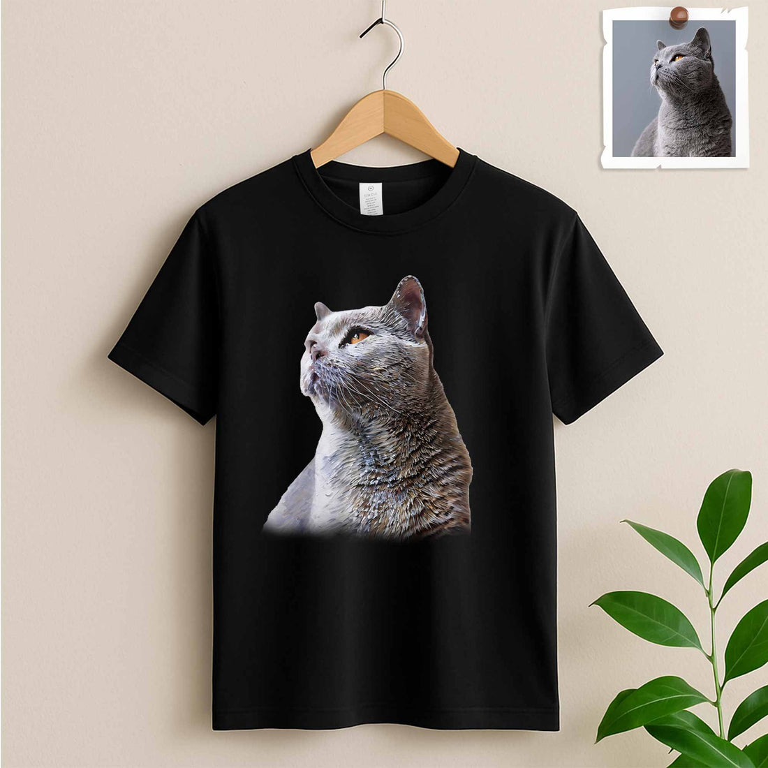 Personalize Your Pet’s Portrait, Turn Photo to Art Oil Painting Style, Custom Gift for Dog and Cat Lovers Unisex Crewneck T-shirt S-5XL